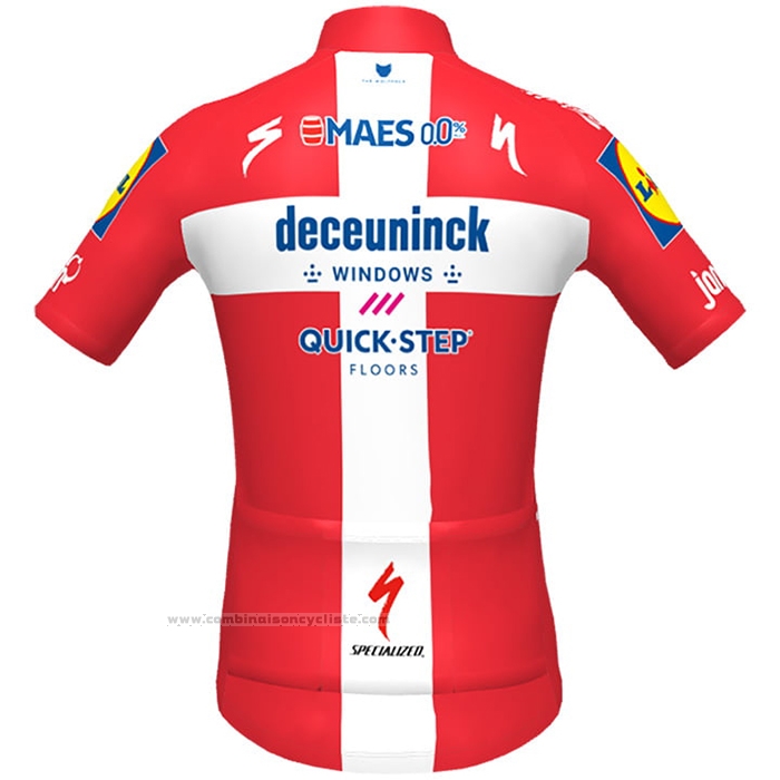 2021 Maillot Cyclisme Deceuninck Quick Step Champion Danemark Manches Courtes et Cuissard